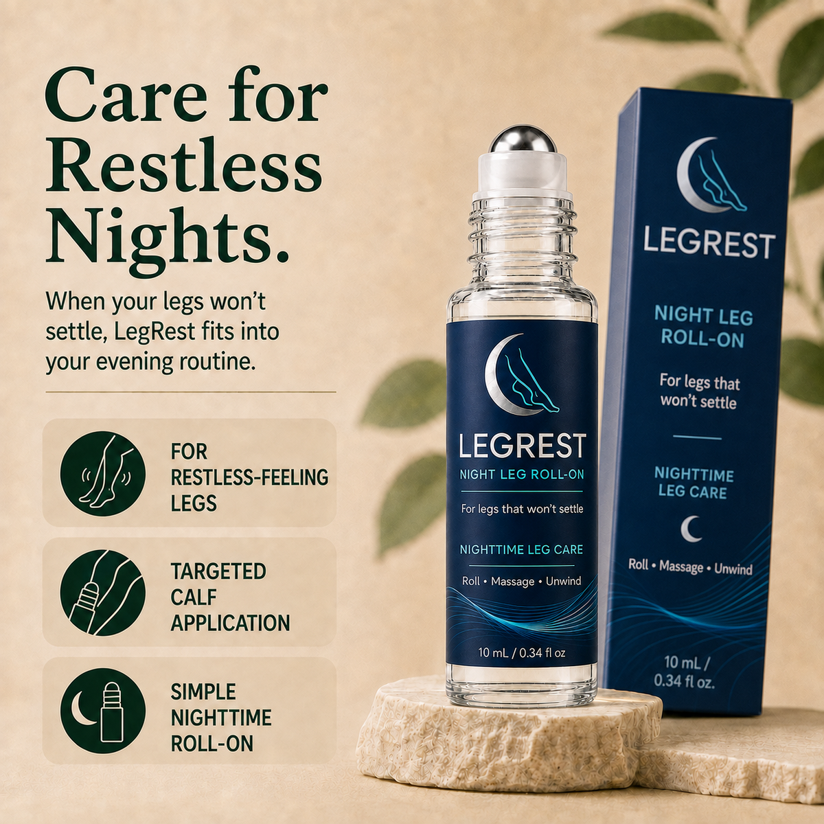 LegRest™ - Nighttime Relief Roll-On for Restless Legs